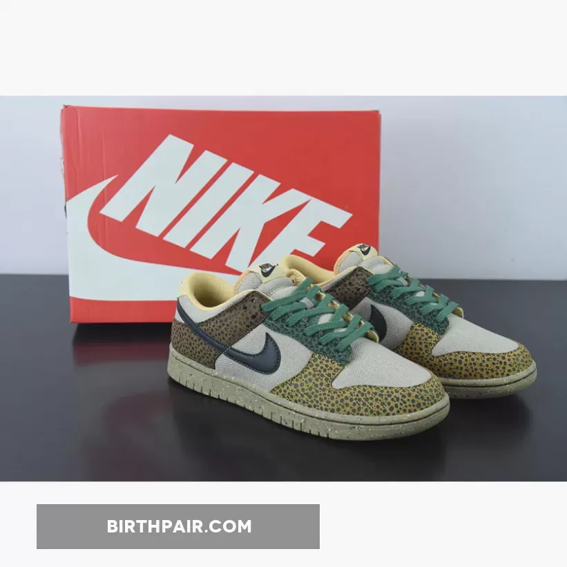 Nike Dunk Low 'Safari' Cacao Wow/Off Noir-Gorge Green nike dunk cacao wow