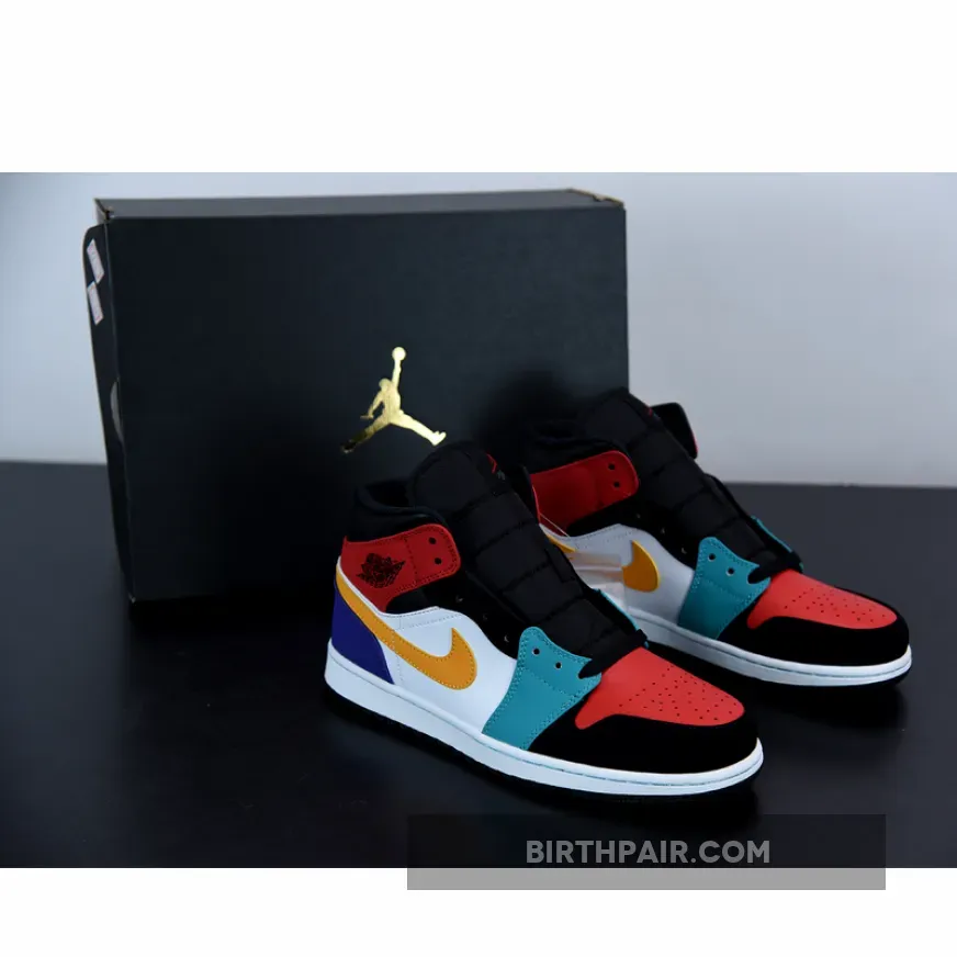 Air Jordan 1 Mid 'Bred' Multi-Color - Jordan Mid 1 554724-125