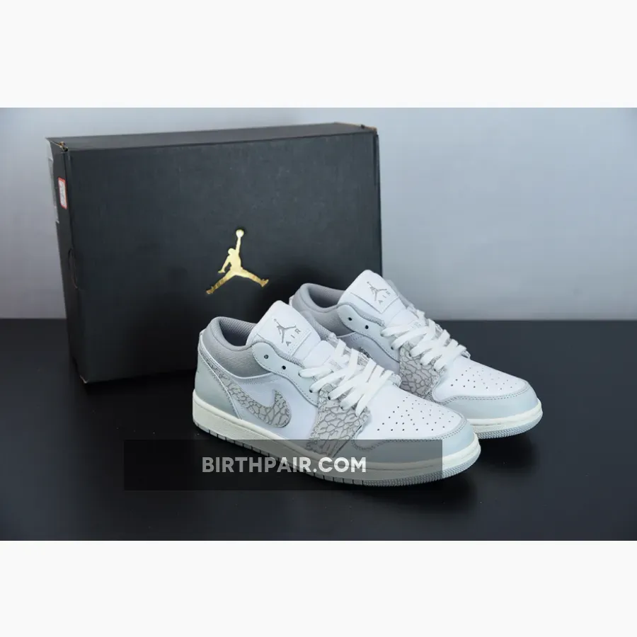 Jordan 1 Low Elephant Print Berlin Grey DH4269-100 #elephant print jordan 1 lows