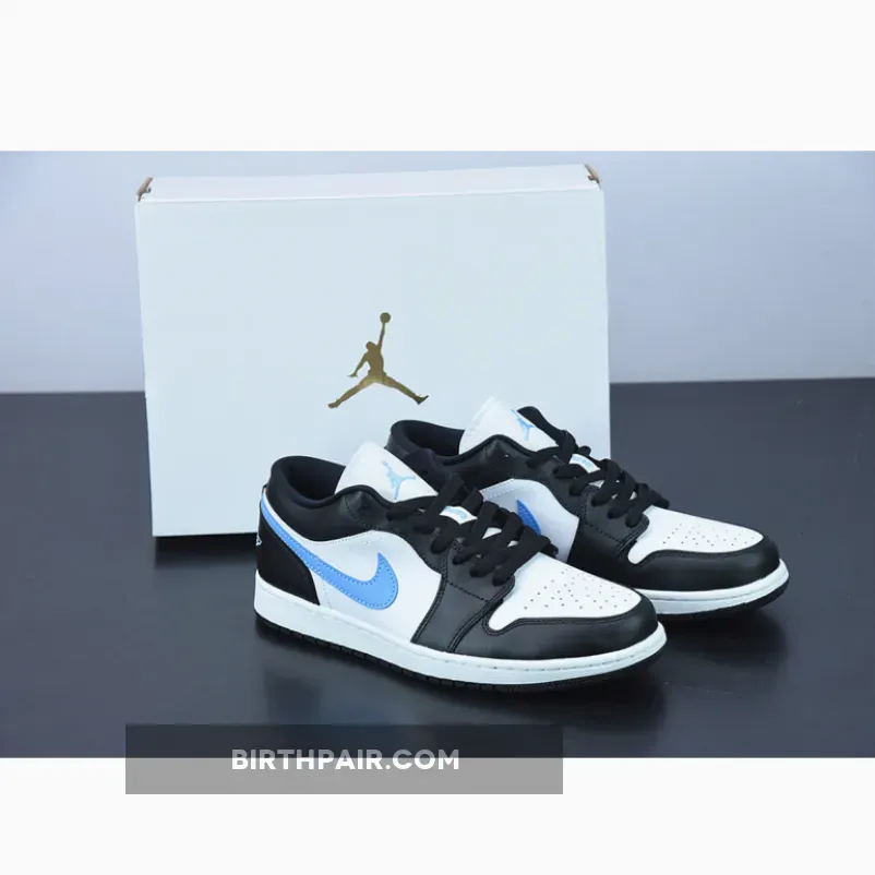 Black White Air Jordan Air Jordan 1 Low Black University Blue