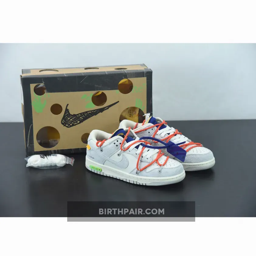 Off-White x Nike Dunk Low "13 To 50" Sail/Grey/Red DJ0950-110