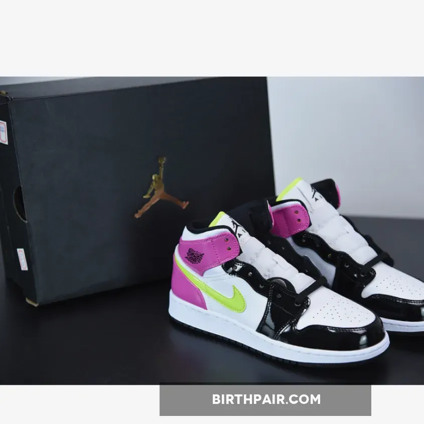 Air Jordan 1 Mid White Black 'Cyber Pink' CZ9834-100 AJ1 - cyber active fuchsia jordan 1
