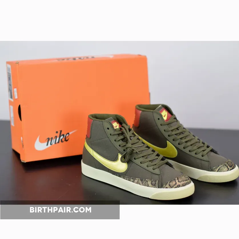 Nike Blazer Mid '77 Medium Olive/Lemon Venom/Fossil CZ0462-200 Snakeskin Nike Blazer