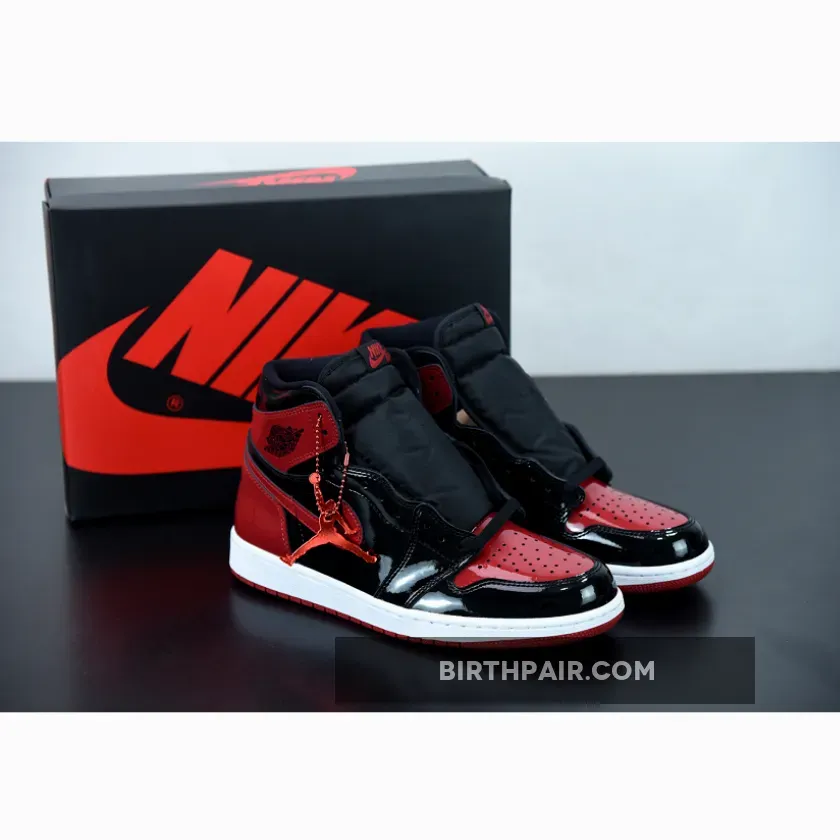 Bread Ones Air Jordan 1 High OG 'Bred Patent' Black/White-Varsity Red