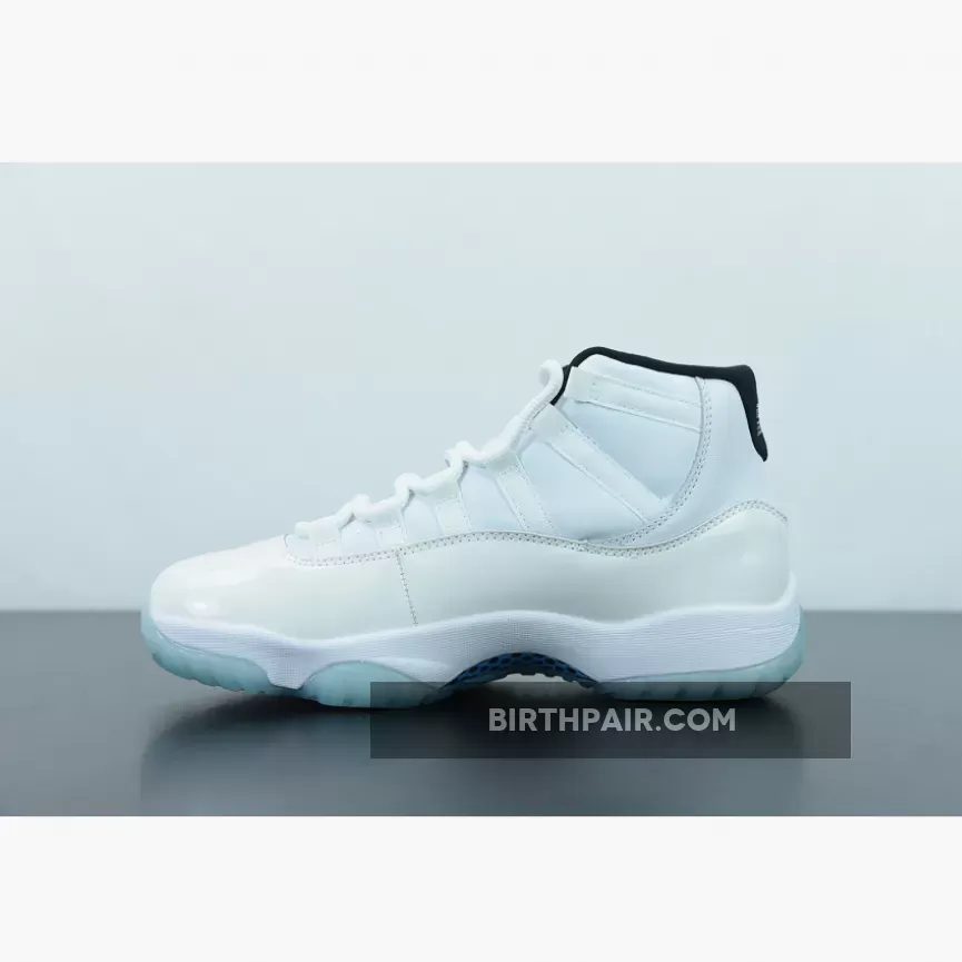 Air Jordan 11 Retro 'Legend Blue' 2014 Mens White/Legend Blue AJ11 Black, Jordan 11 All Blue