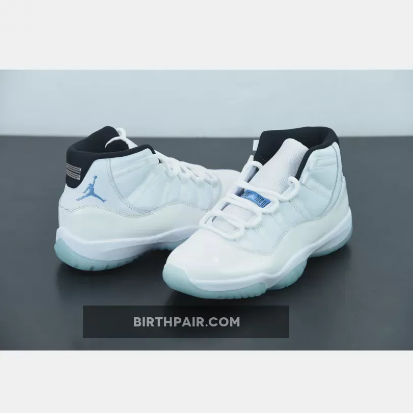 Air Jordan 11 Retro 'Legend Blue' 2014 Mens White/Legend Blue AJ11 Black, Jordan 11 All Blue