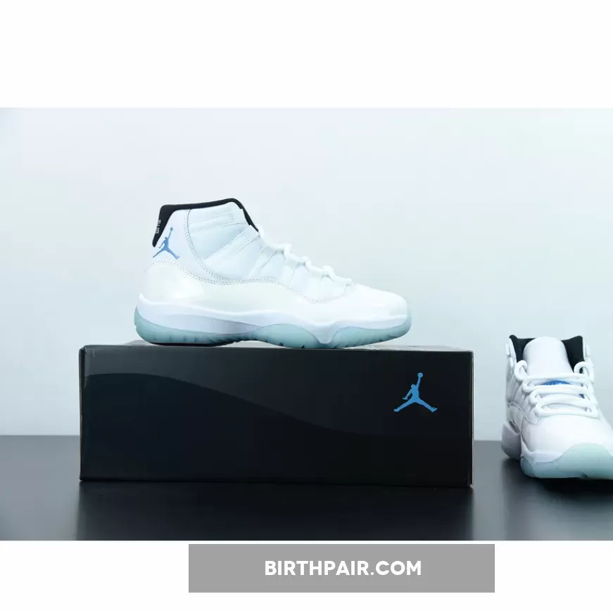 Air Jordan 11 Retro 'Legend Blue' 2014 Mens White/Legend Blue AJ11 Black, Jordan 11 All Blue