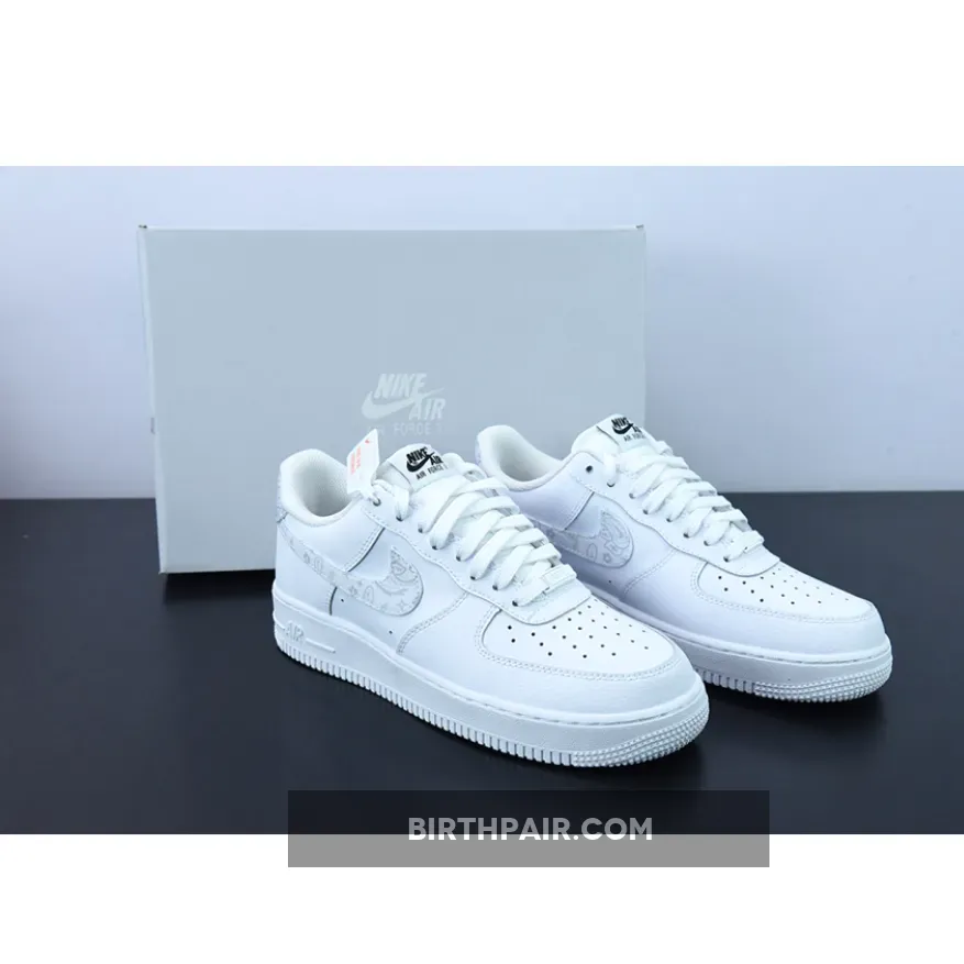 Paisley And Gray Shoes Nike Air Force 1 'White Paisley' White/Grey Fog