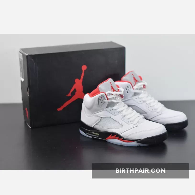 Red And Black Jordan 5 Air Jordan 5 White/Fire Red-Black DA1911-102