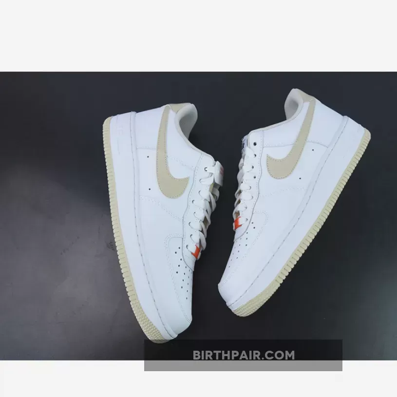 Nike Air Force 1 Low 07 Coconut Milk Rattan #Nike Air Force 1 Low White/Rattan-Team Orange-Coconut Milk