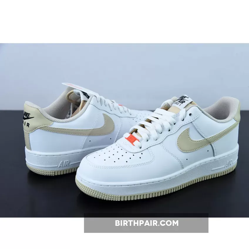 Nike Air Force 1 Low 07 Coconut Milk Rattan #Nike Air Force 1 Low White/Rattan-Team Orange-Coconut Milk