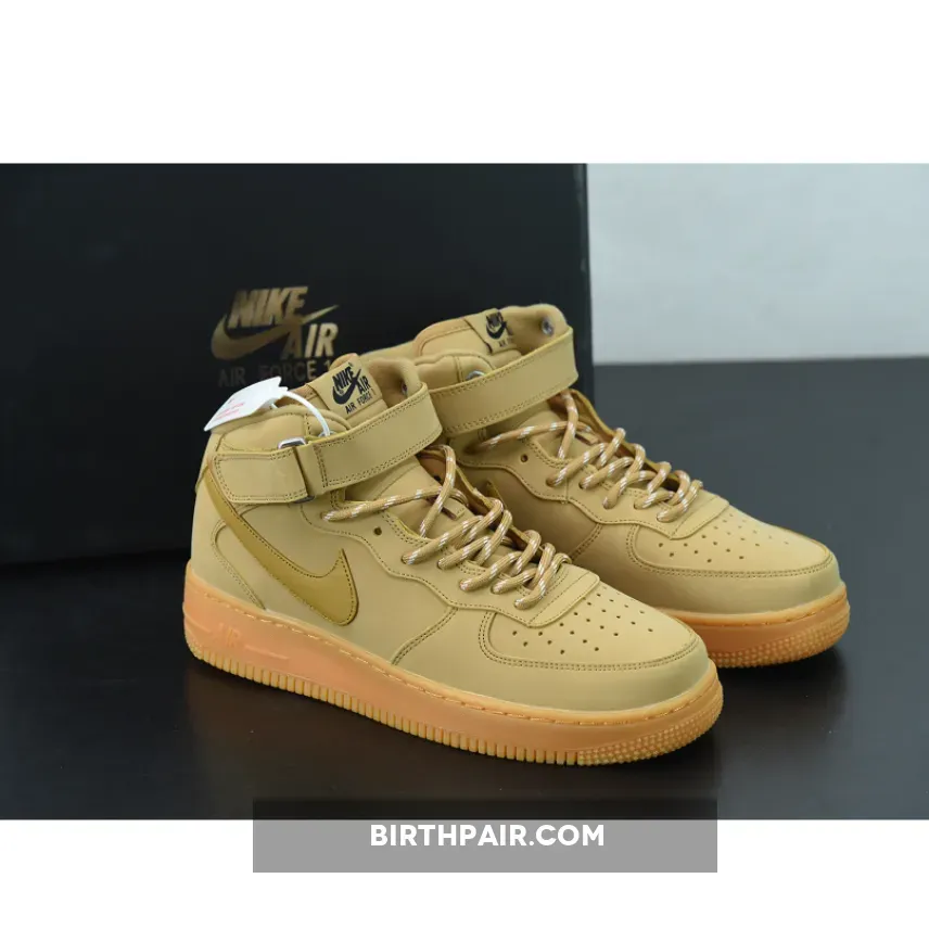 Nike Air Force 1 Mid 'Wheat' Flax/Gum Light Brown-Outdoor Green air force 1 wheat mid