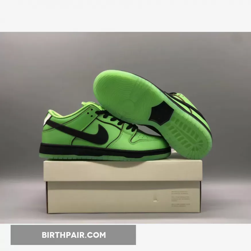 The Powerpuff Girls x Nike SB Dunk Low 'Buttercup' Mean Green | powerpuff sb