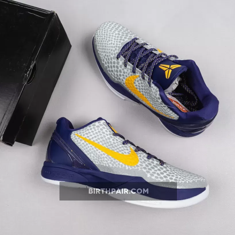 Kobe 6 Protro Purple / Nike Kobe 6 Protro '3D Lakers' White/Purple-Grey-Yellow