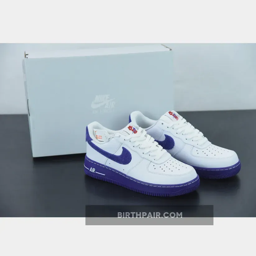 Purple And White Forces / Nike Air Force 1 Low EMB Sports Specialties