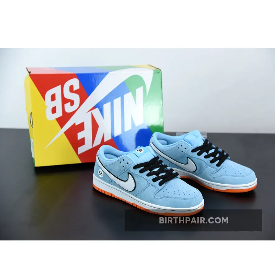 Nike Sb Dunk Low 'Club 58' Blue Chill/Safety Orange-Black-White - nike sb 58