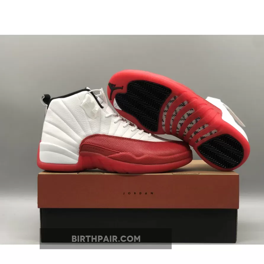 Air Jordan 12 OG 'Cherry' White/Metallic Silver-Varsity Red - cherry air jordan 12