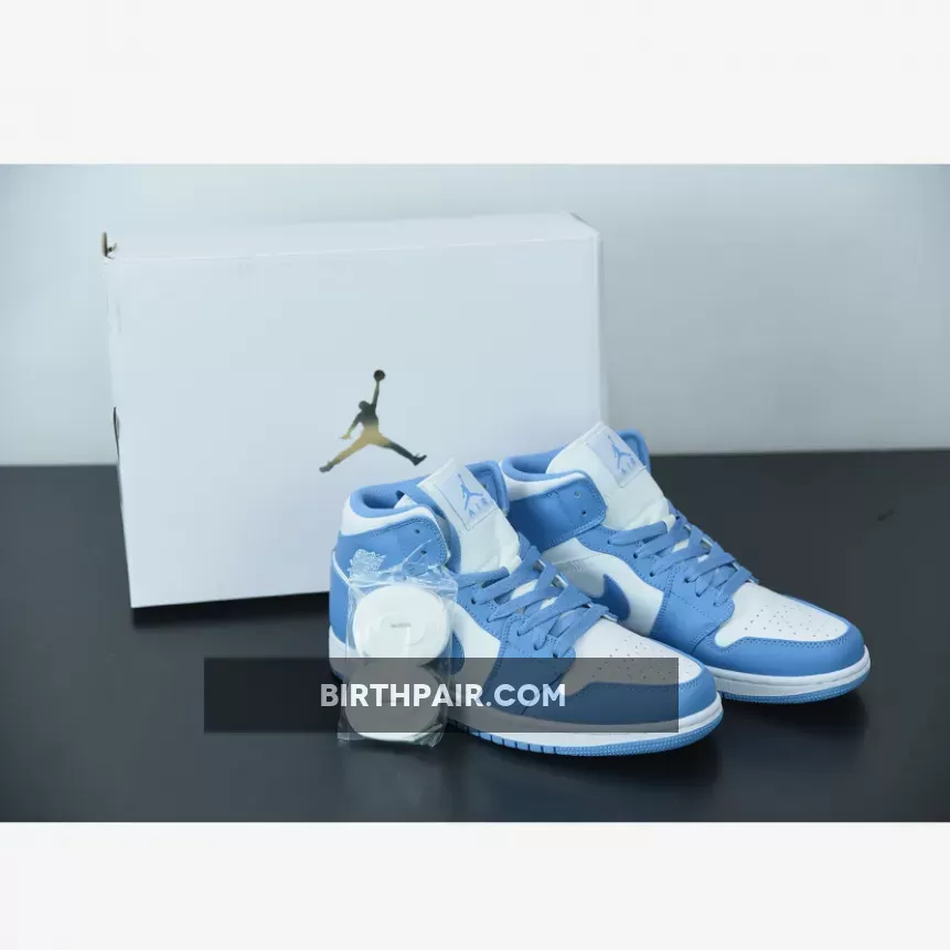 Jordan 1 University Blue 2023 / Air Jordan 1 Mid 'UNC' White/University Blue-White