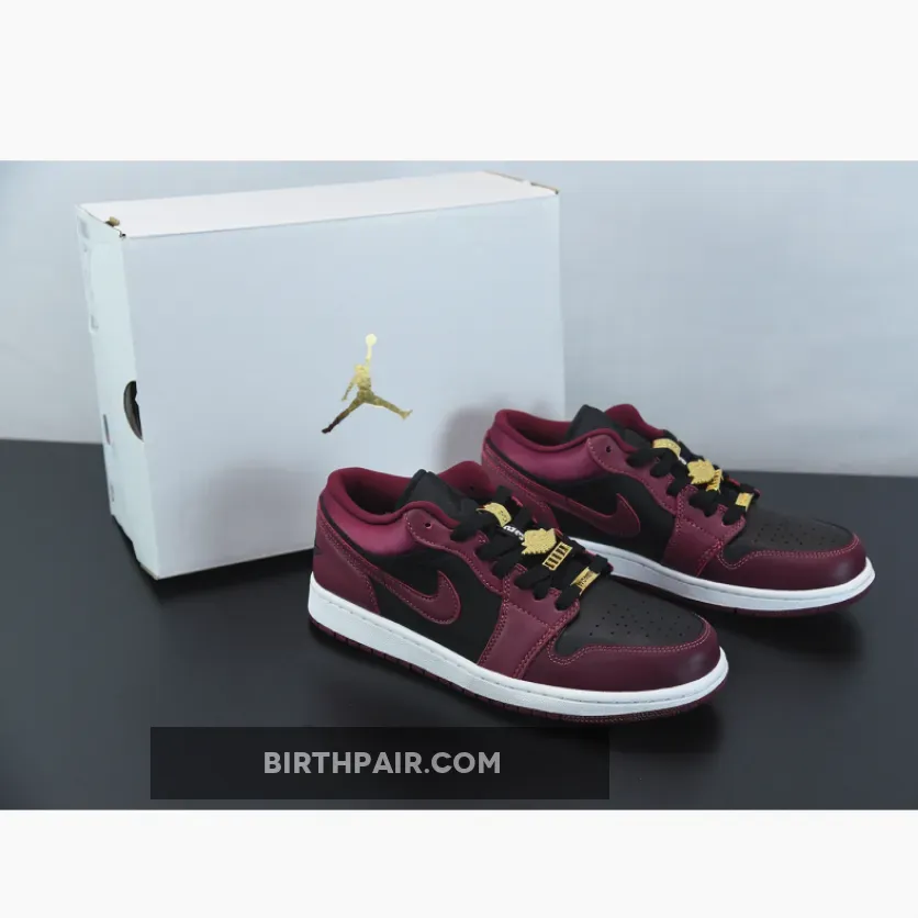 Maroon And Yellow Jordan 1 Air Jordan 1 Low Maroon Black