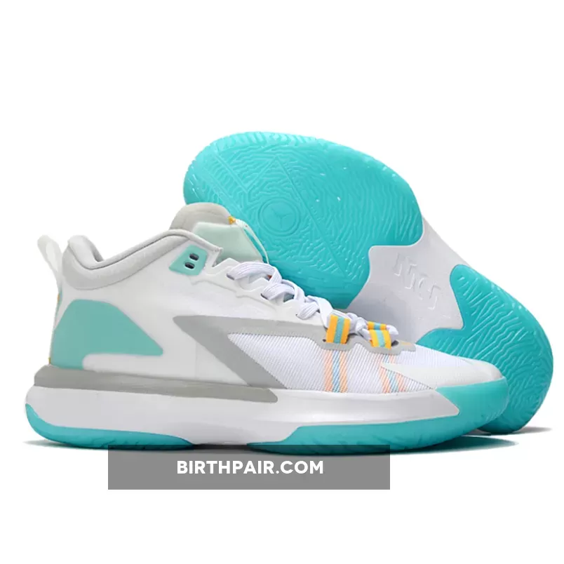 Jordan Zion 1 'White Dynamic Turquoise' White And Turquoise Jordans