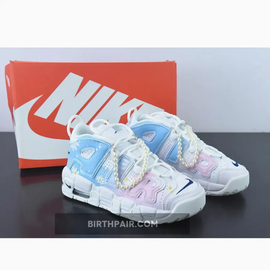 Nike Air More Uptempo White Blue Pink / Nike Uptempo White And Blue