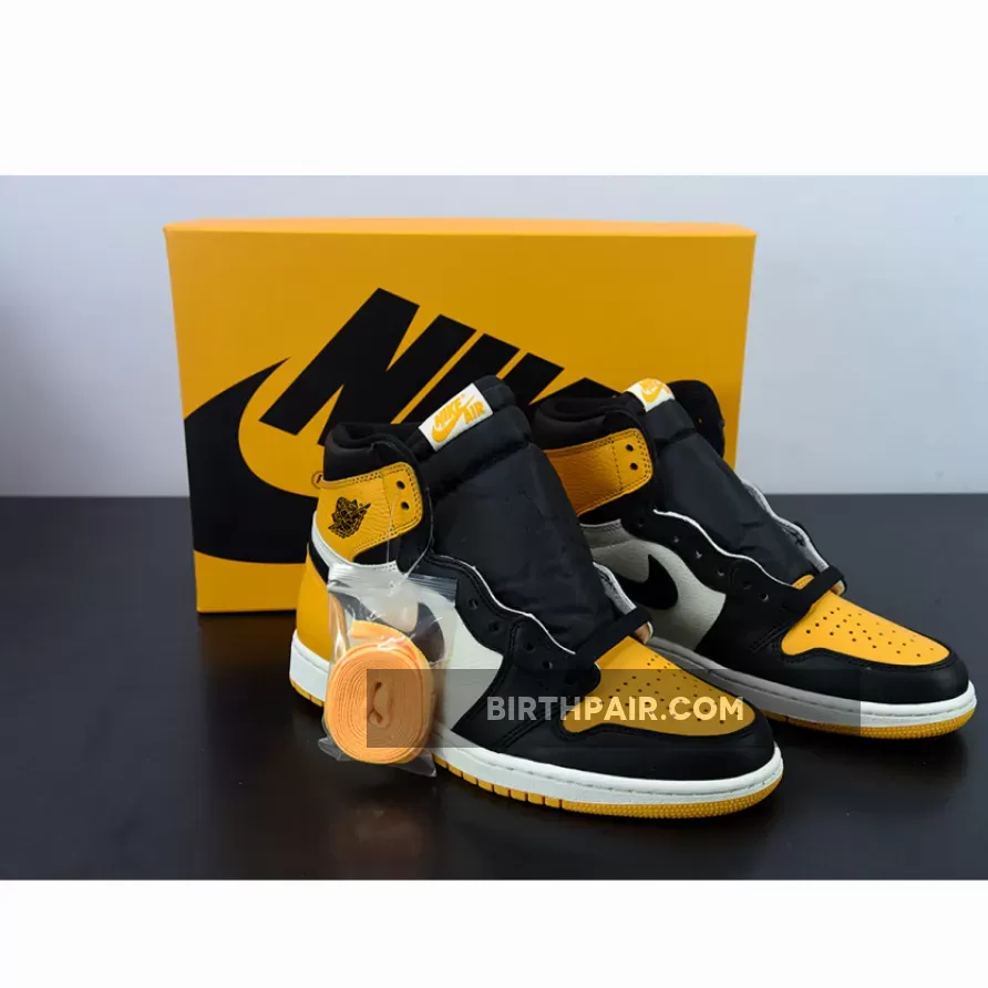 Air Jordan 1 Retro High OG 'Yellow Toe' Taxi/Black-Sail Air Jordan 1 Taxi Yellow