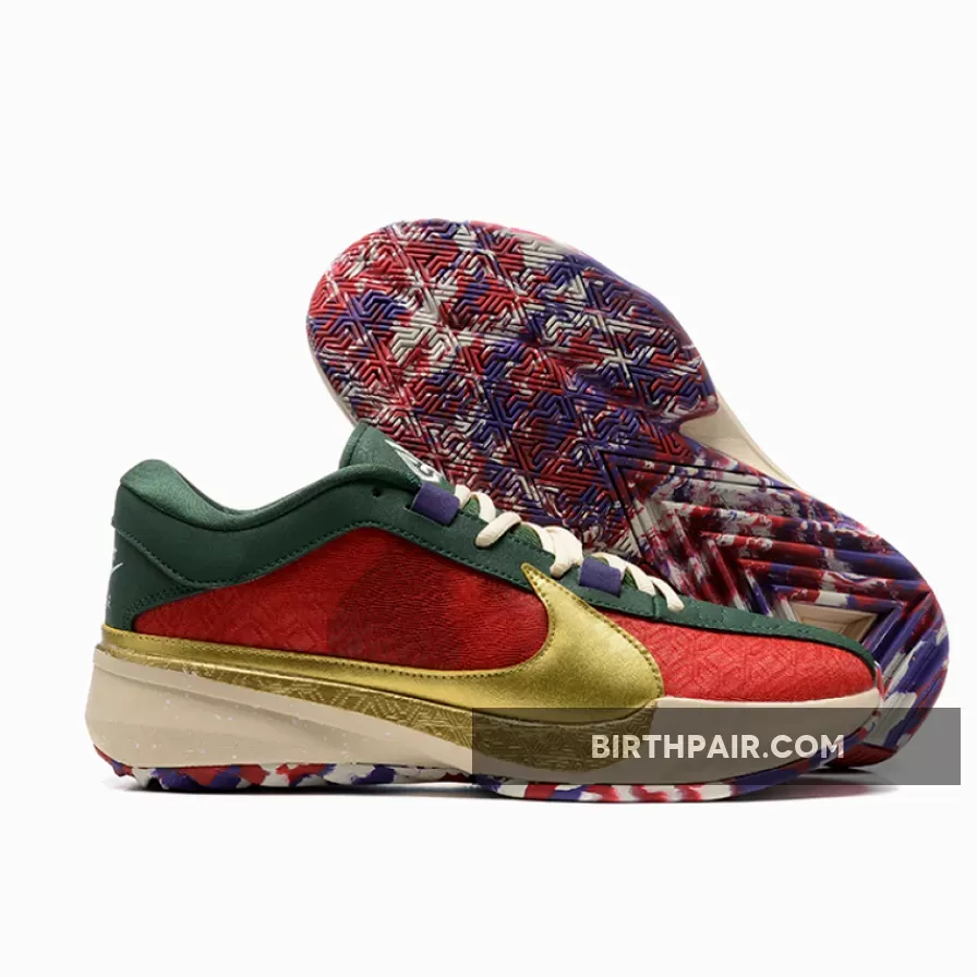 Nike Zoom Freak 5 "Bucks" Gym Red/Metallic Gold-Fir-Court Purple DZ2944-600