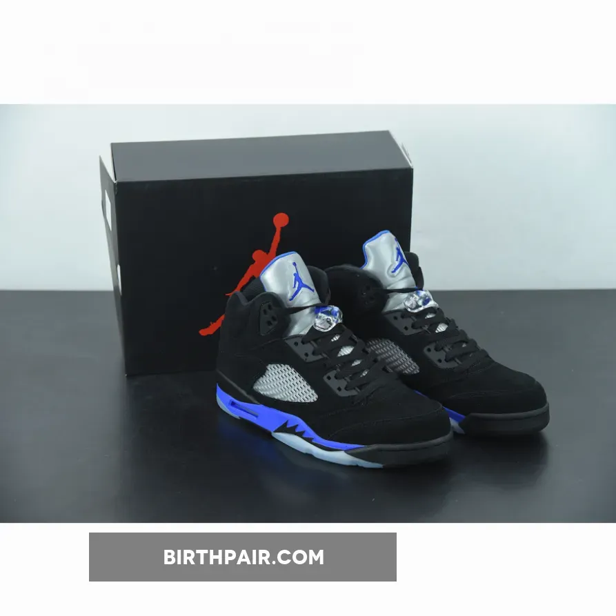 Jordan Bred 5 / Air Jordan 5 Black/Racer Blue-Reflective Silver