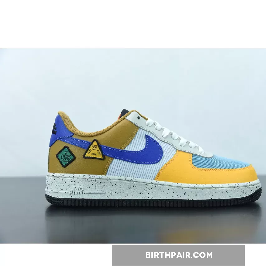 Nike Air Force 1 Low University Gold/Light Bone/Orange/Blue Stone Af1 Starfish