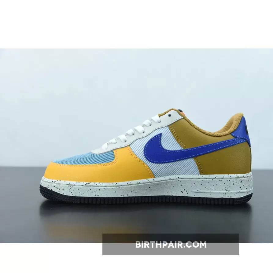 Nike Air Force 1 Low University Gold/Light Bone/Orange/Blue Stone Af1 Starfish