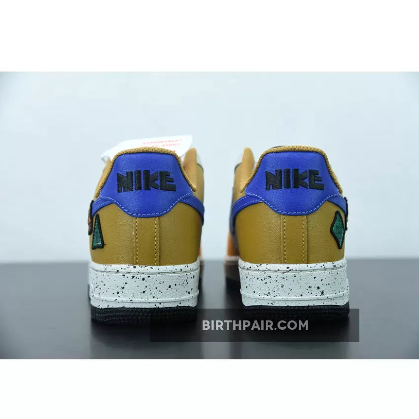 Nike Air Force 1 Low University Gold/Light Bone/Orange/Blue Stone Af1 Starfish