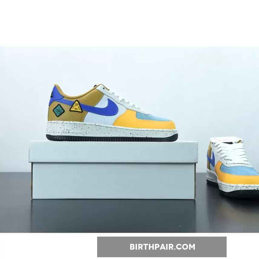 Nike Air Force 1 Low University Gold/Light Bone/Orange/Blue Stone Af1 Starfish