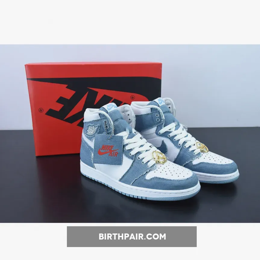 Denim Jordans 2022 / Air Jordan 1 High OG 'Denim' White/Worn Blue-Metallic Gold DM9036-104