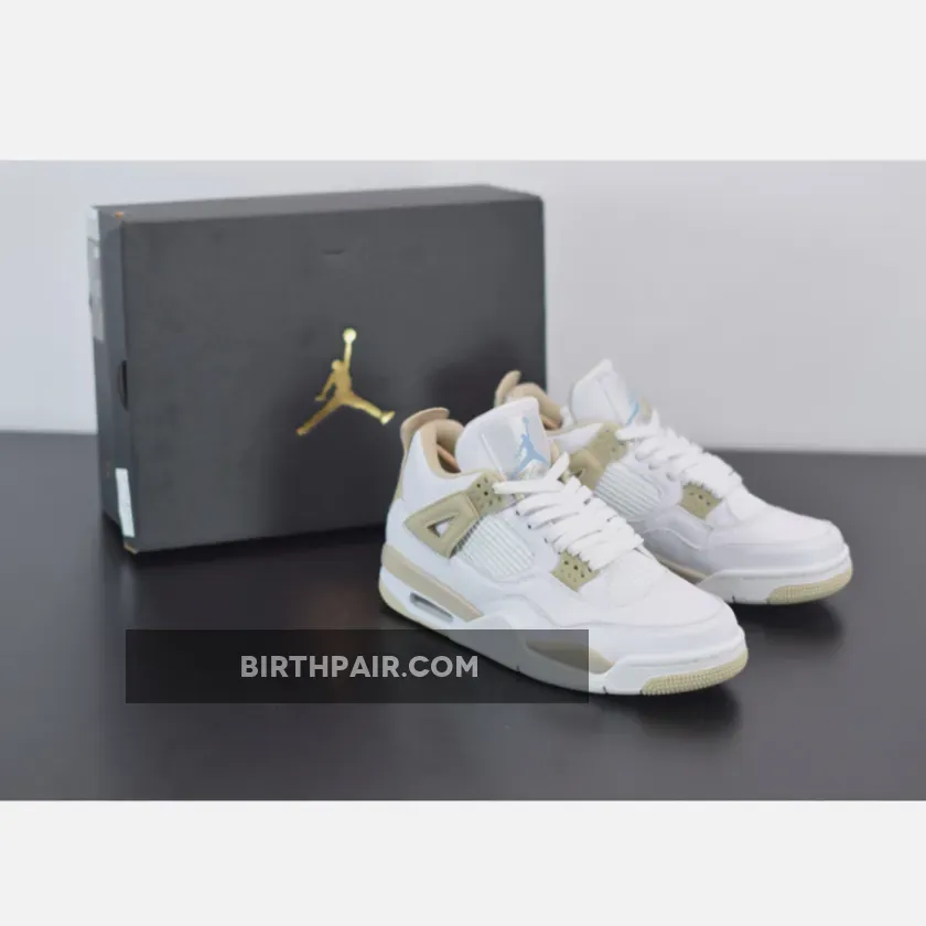 Air Jordan 4 Retro Gg WHITE/BOARDER BLUE-LIGHT SAND AJ4 Air Jordan 4 Retro Gg Linen