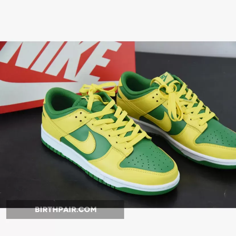 Nike Dunk Low 'Reverse Brazil' Apple Green/White/Yellow DV0833-300 Nike Dunks Low Brazil
