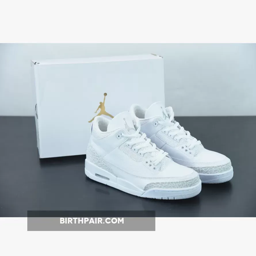 Pure Money 3s Jordan 3 Pure White 136064-111