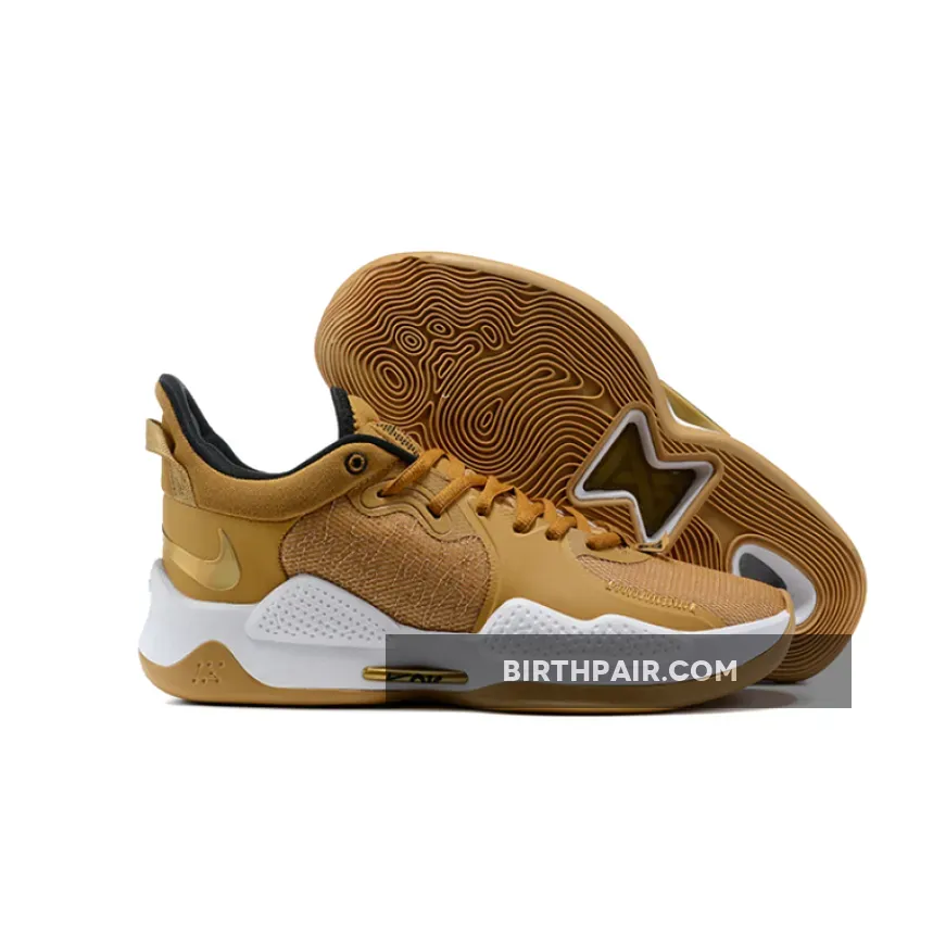 Pg 1 Gold - Nike PG 5 Wheat/Metallic Gold CW3143-700