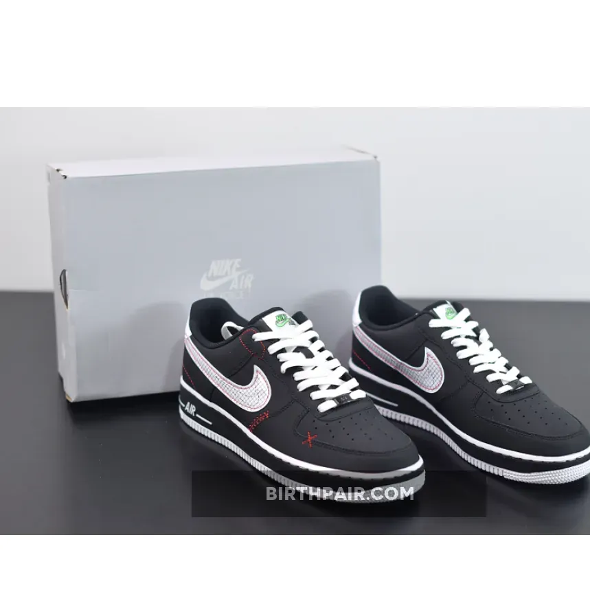 Air Force 1 Black Crimson Nike Air Force 1 Black/White-Bright Crimson-Green Strike