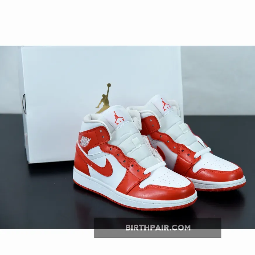 Air Jordan 1 Mid Orange White / Nike Air Jordan 1 Red
