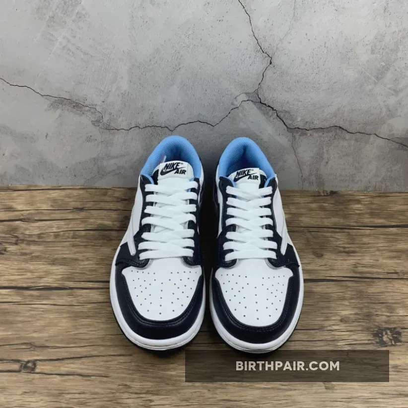 Travis Scott x Air Jordan 1 Low 'UNC' White Navy Blue Travis Scott White