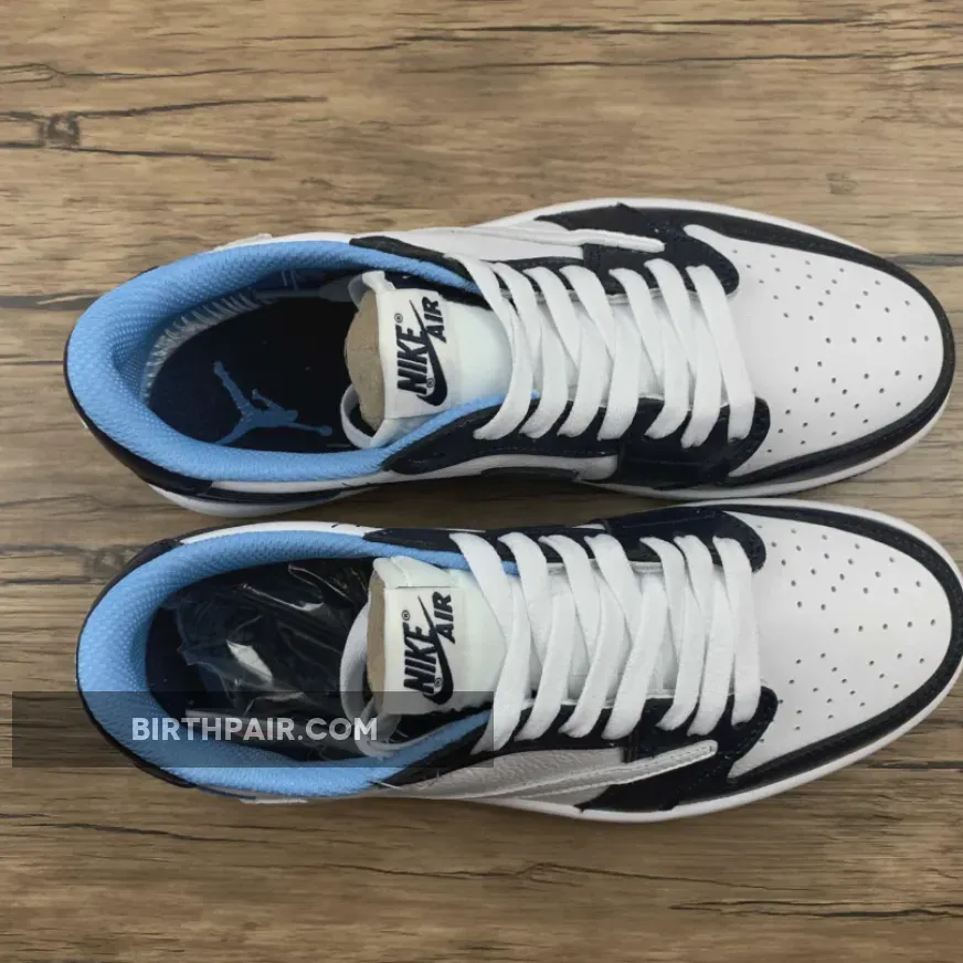 Travis Scott x Air Jordan 1 Low 'UNC' White Navy Blue Travis Scott White