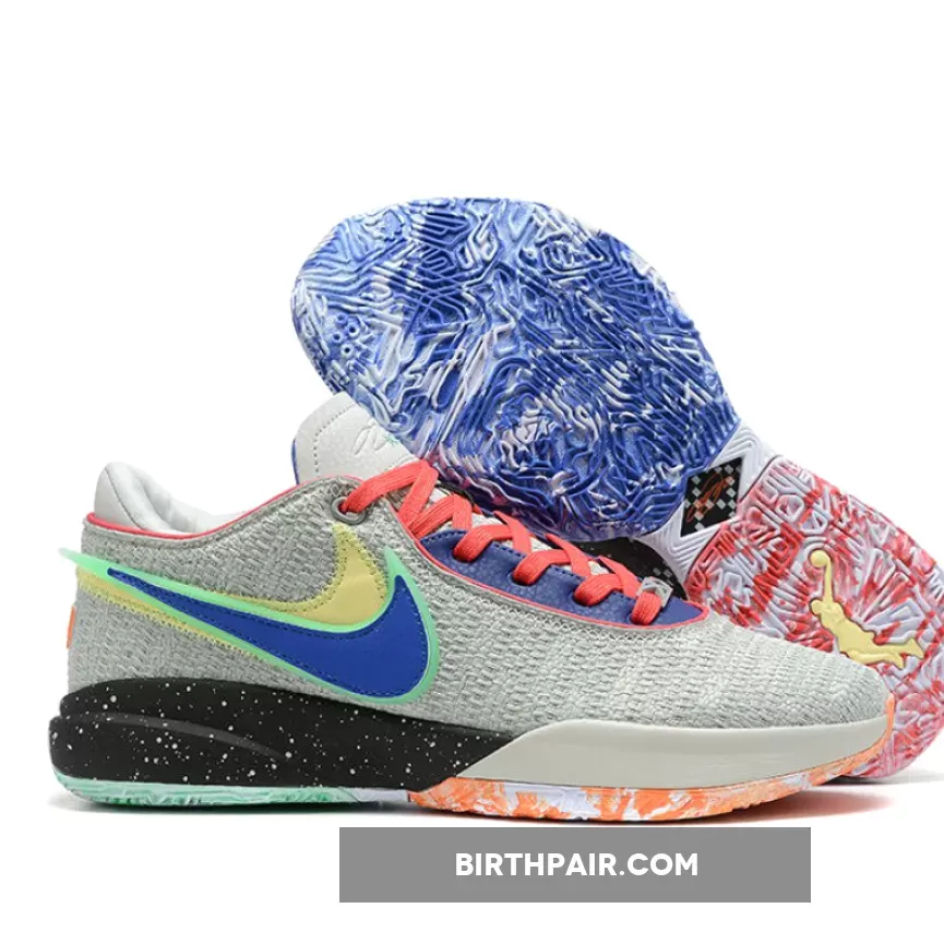 Nike LeBron 20 'Nike Lifer' Light Silver/Hyper Royal-Lemon Chiffon-Orange DJ5423-002 / Nike Lebron 20 Nike Lifer