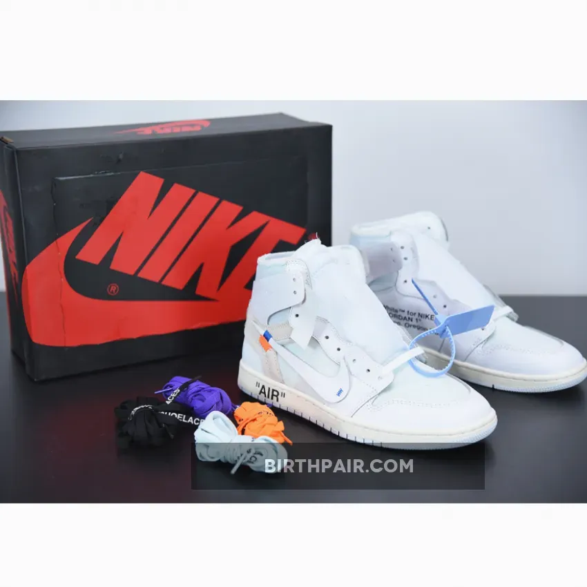 Air Jordan 1 Retro High 'Off-White White' Mens AJ1 AQ0818-100 White / jordan retro 1 all white