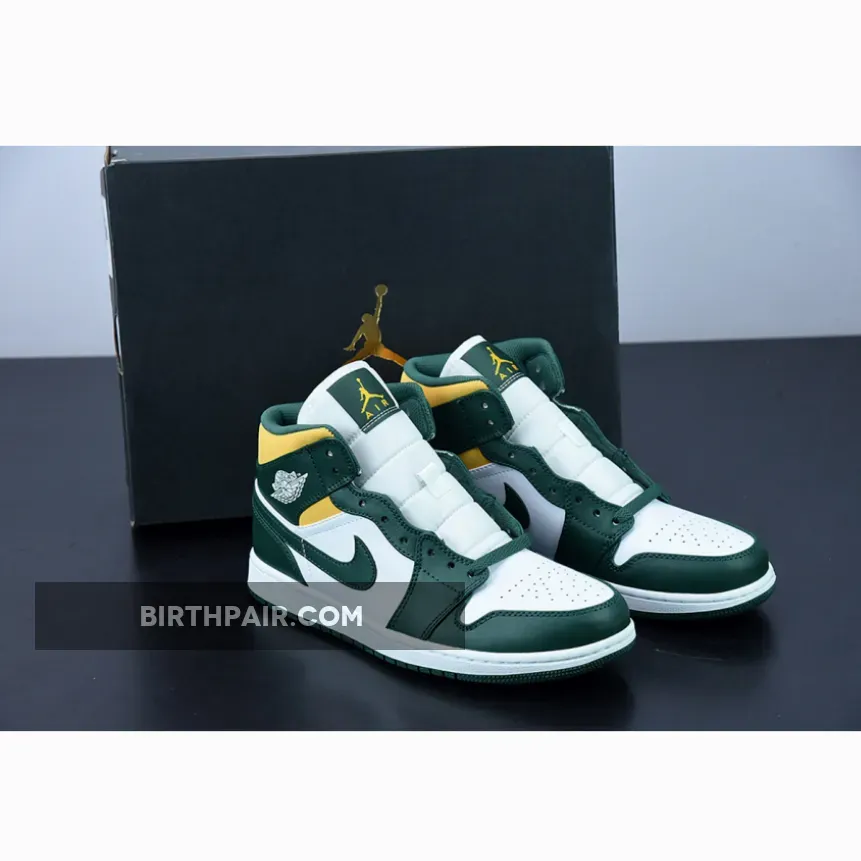 Air Jordan 1 Mid Green Yellow 554724-371 - Mid Green Jordan 1