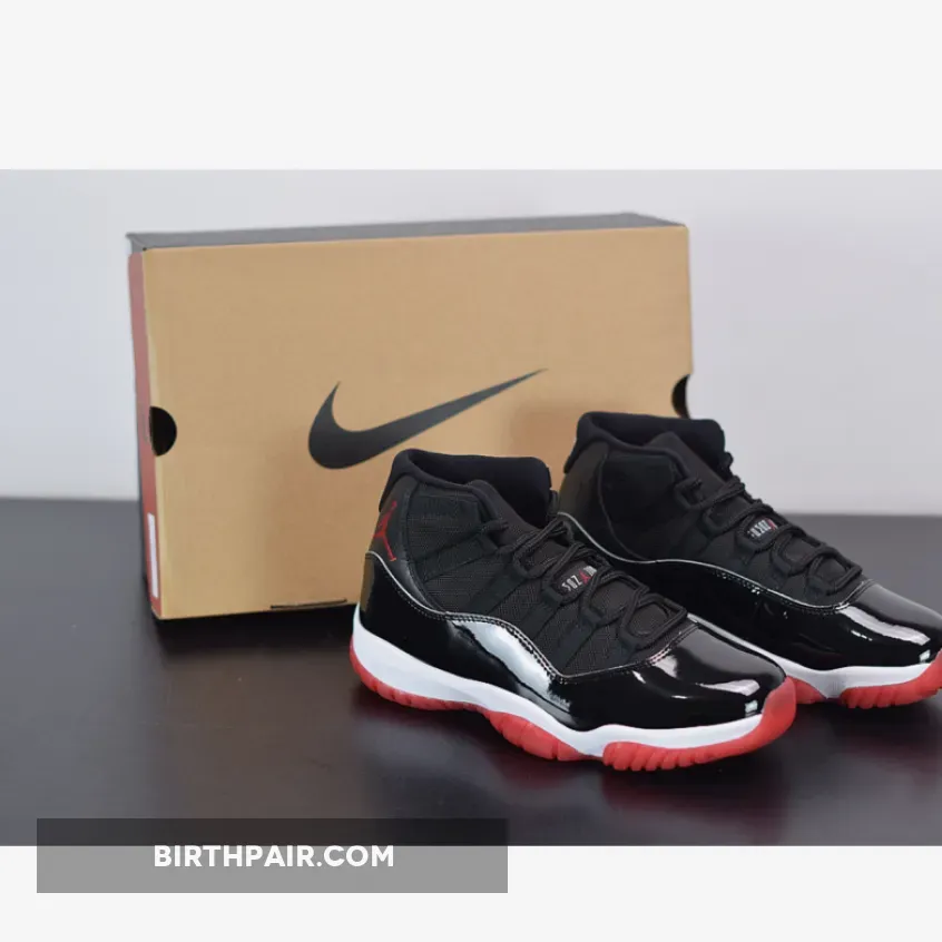 Air Jordan 11 'Bred 2019' Black/White-Varsity Red - Jordan 11s Online Store 378037-061