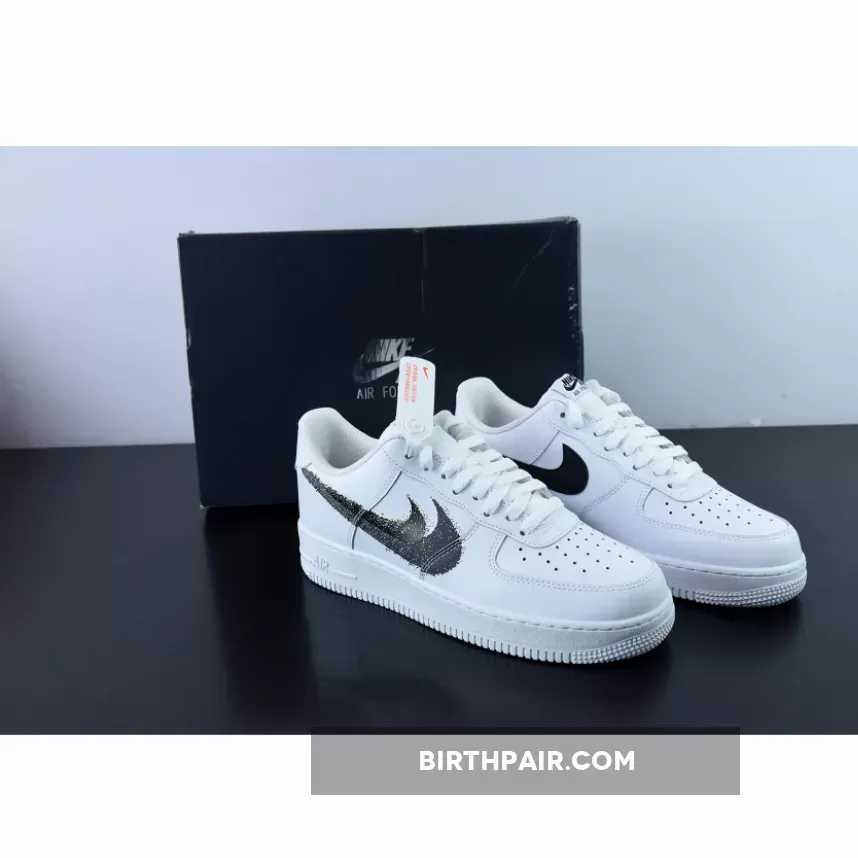 Nike Air Force 1 Low Spray Paint Swooshes FD0660-100 / nike dunk low spray paint swoosh
