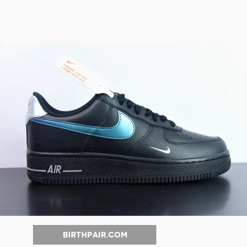 Nike Air Force 1 '07 Low Black Blue Lightning #Air Force Black And Blue