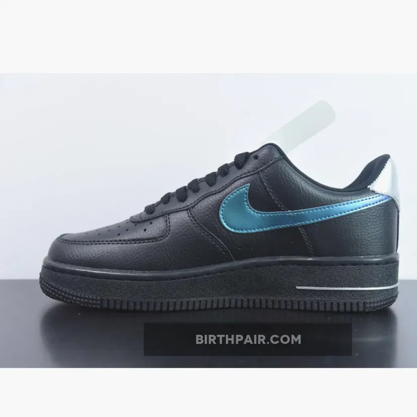Nike Air Force 1 '07 Low Black Blue Lightning #Air Force Black And Blue