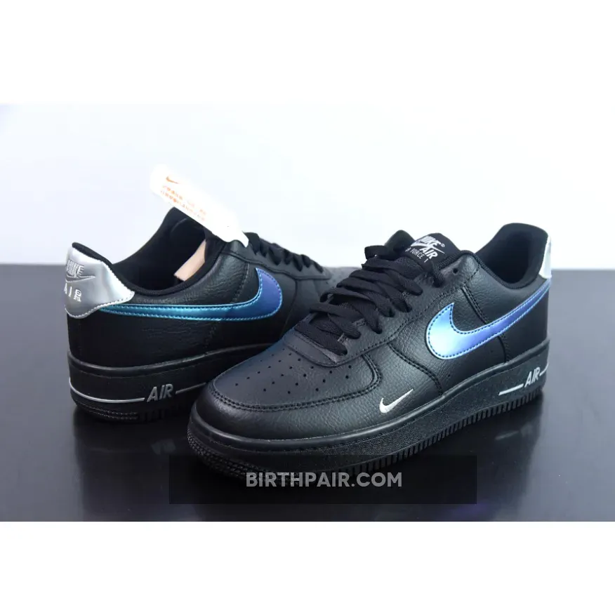 Nike Air Force 1 '07 Low Black Blue Lightning #Air Force Black And Blue