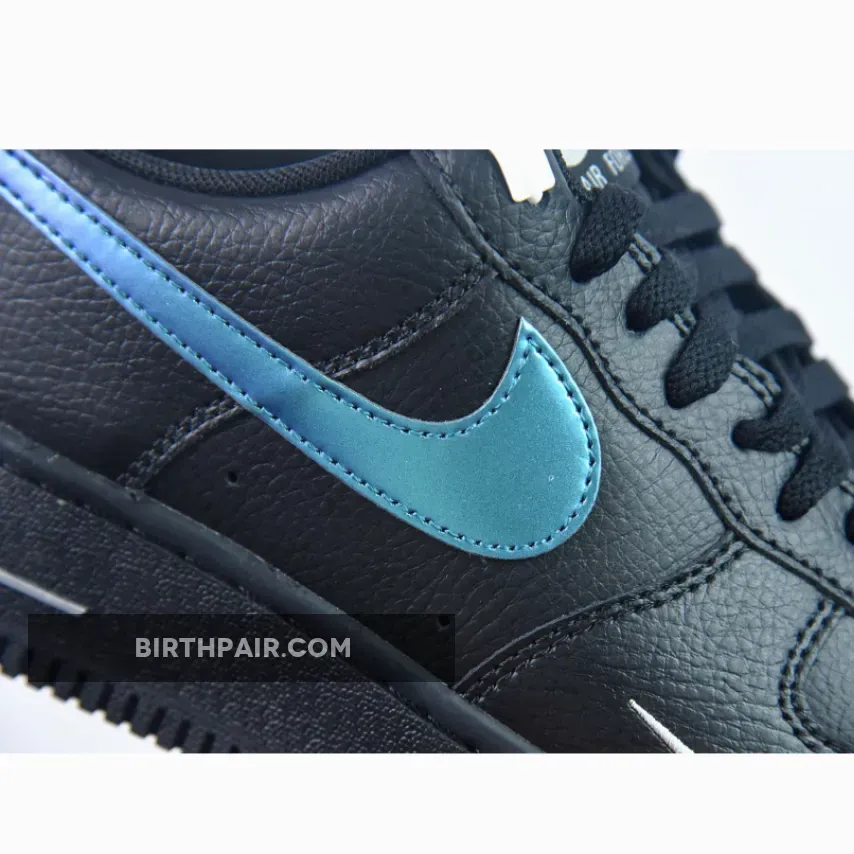 Nike Air Force 1 '07 Low Black Blue Lightning #Air Force Black And Blue